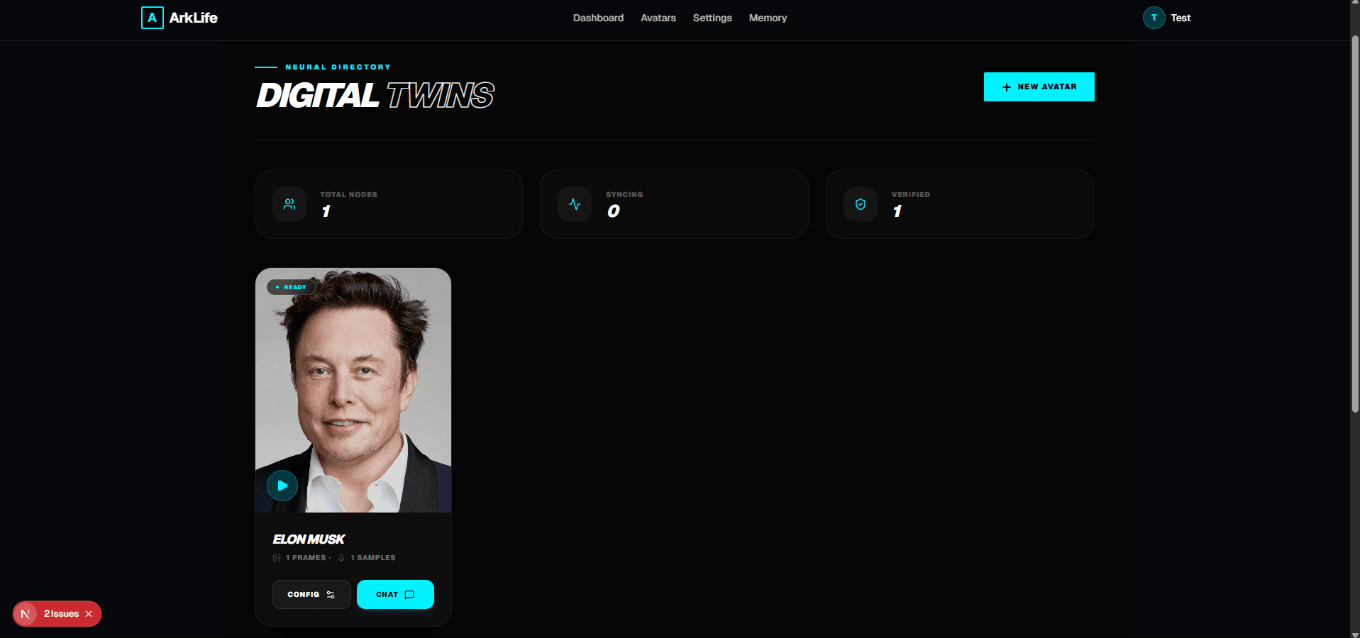 ArkLife — Voice cloning, facial animation, and RAG-powered memory — a living digital twin in 15 minutes. — screenshot 4