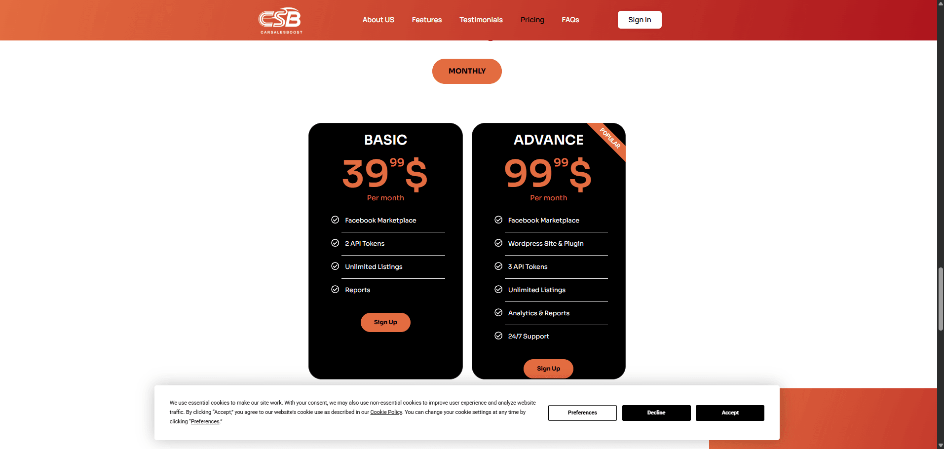 CarSalesBoost — 1,500+ dealership sources scraped. One-click publishing to website, WordPress, and Facebook Marketplace. — screenshot 4